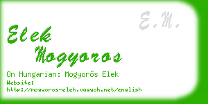 elek mogyoros business card
