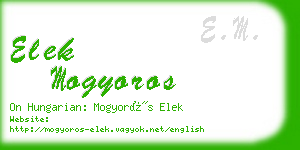 elek mogyoros business card